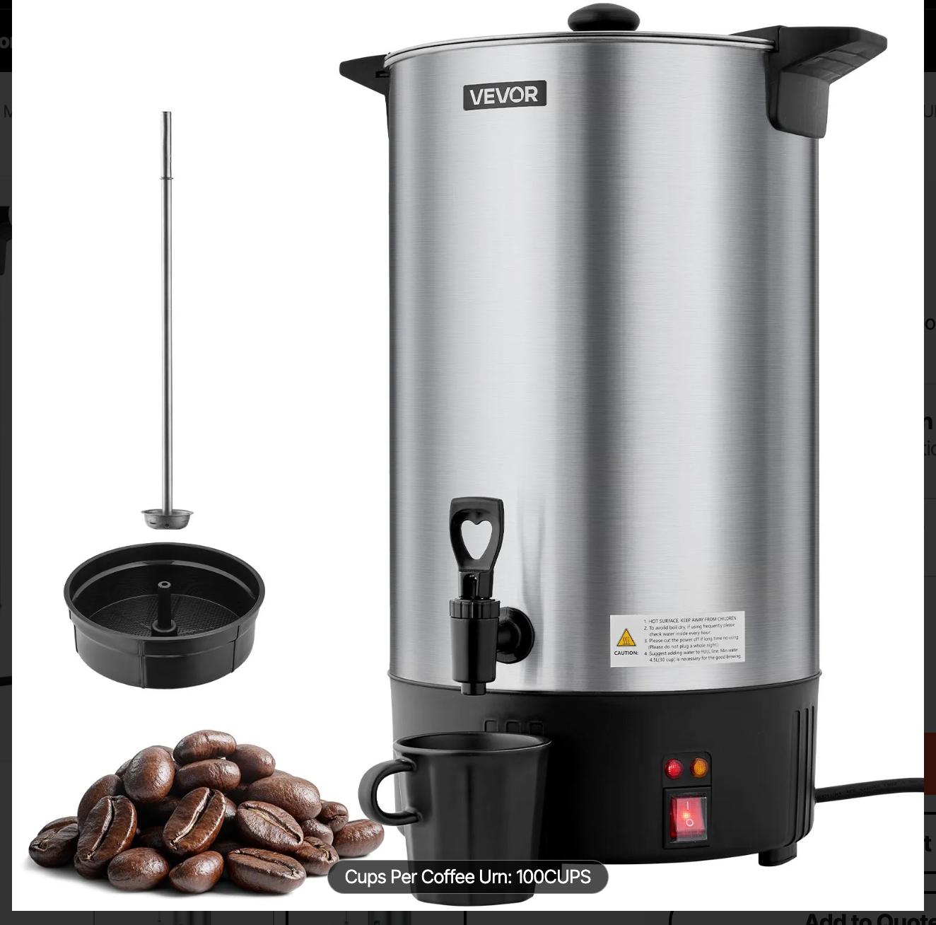 Commercial Coffee Urn for 100 Cups