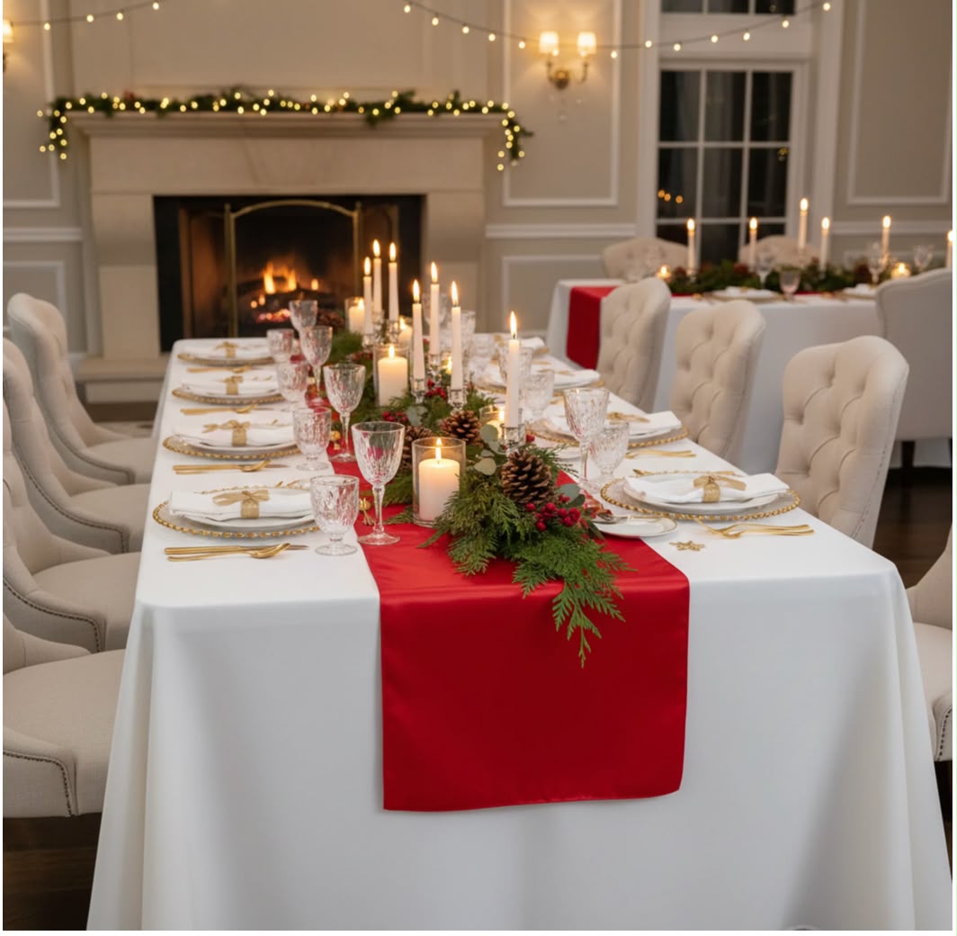 Satin Red Table Runner